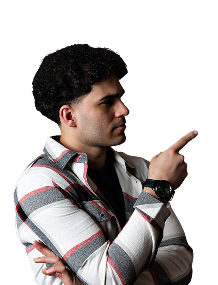 Alef Silva apontando para o texto sobre suas prioridades como desenvolvedor frontend.
